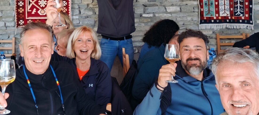 Guests at a Georgian supra feast, Jvari Monastery, qvevri cellar, traditional food, and Svetitskhoveli Cathedral - Mtskheta day tour from Tbilisi